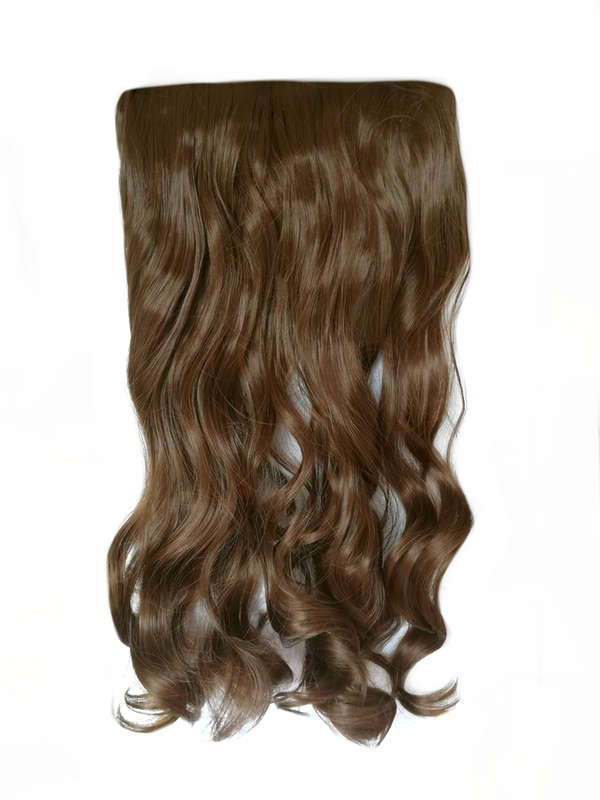 1 Piece Wavy 5 Clip Synthetic Hair Extension XXL 60cm - 12 Golden Brown