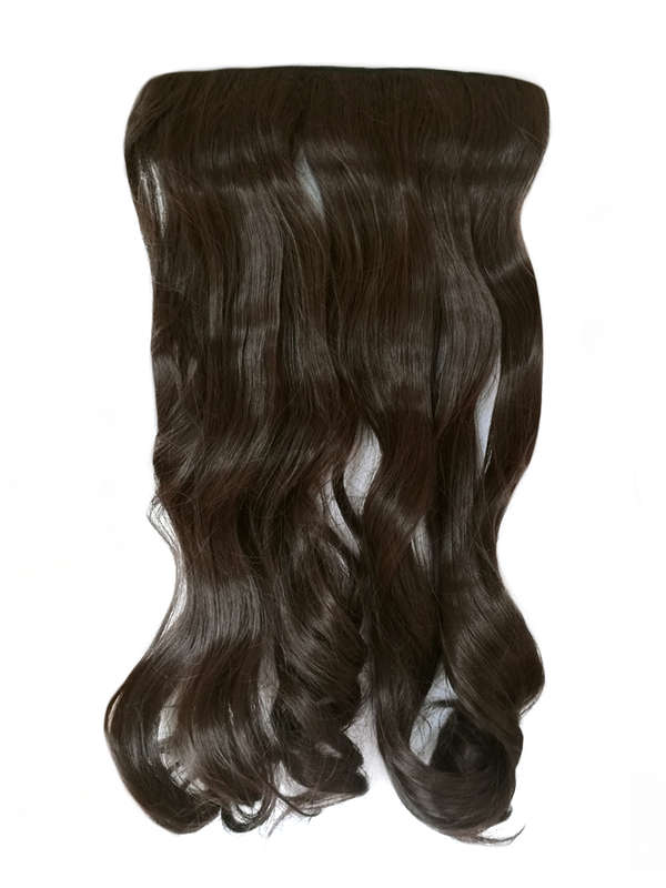 1 Piece Wavy 5 Clip Synthetic Hair Extension XXL 60cm - 10 Light Chocolate Brown