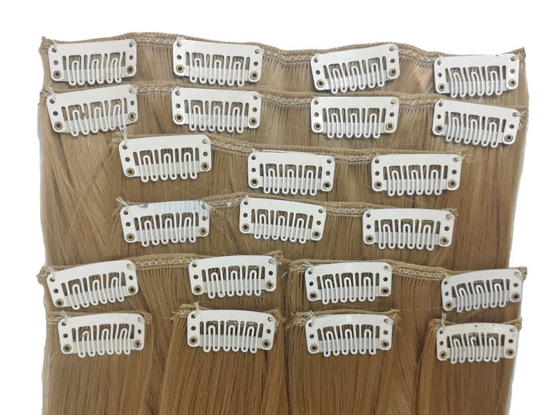 10 Piece Wavy Long 55-60cm Full Head Clip-on Hair Extensions XXL - 27-613 Strawberry/Platinum Blonde