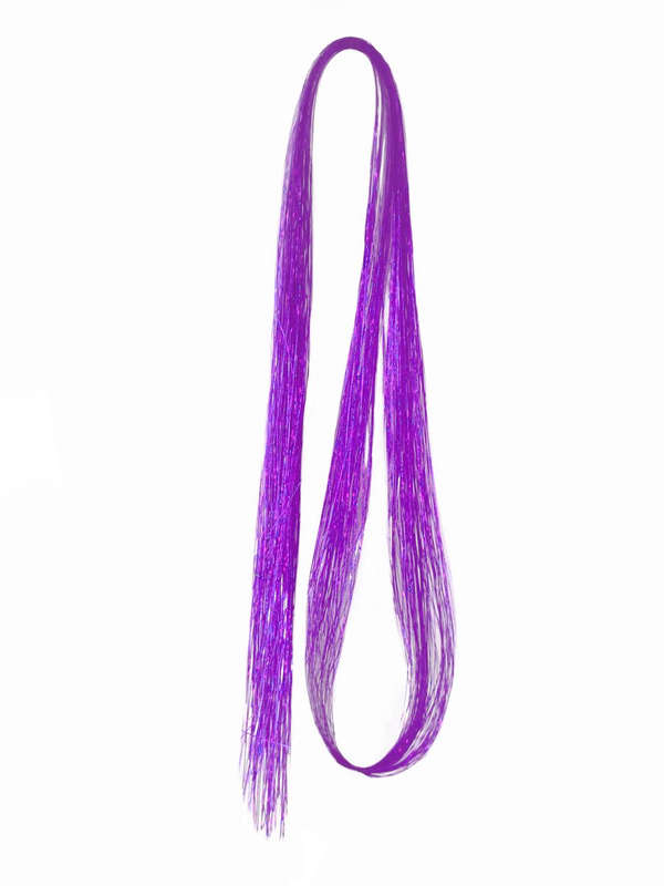 Tie-On Vibrant Hair Tinsel 90cm - 100 Pack - Purple