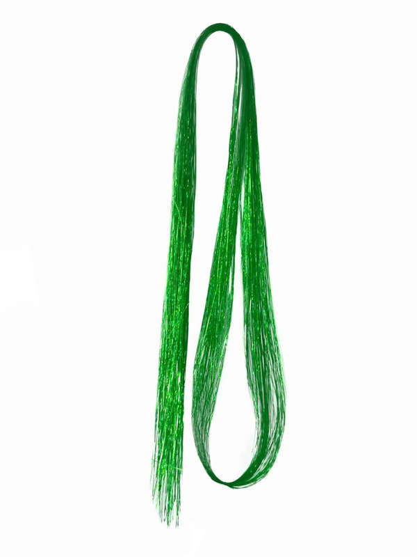 Tie-On Vibrant Hair Tinsel 90cm - 100 Pack - Emerald