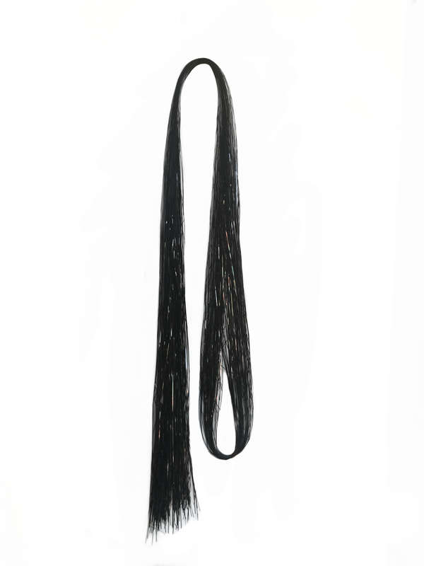 Tie-On Vibrant Hair Tinsel 90cm - 100 Pack - Black