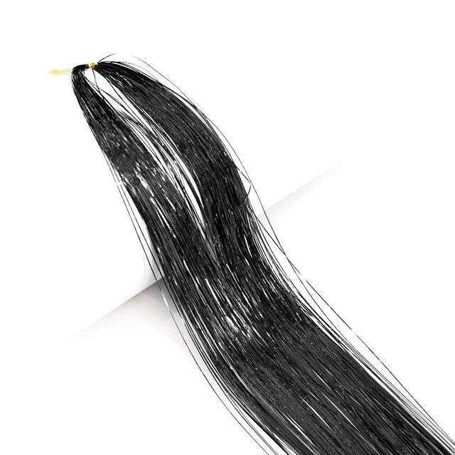 Tie-On Vibrant Hair Tinsel 90cm - 100 Pack - Black