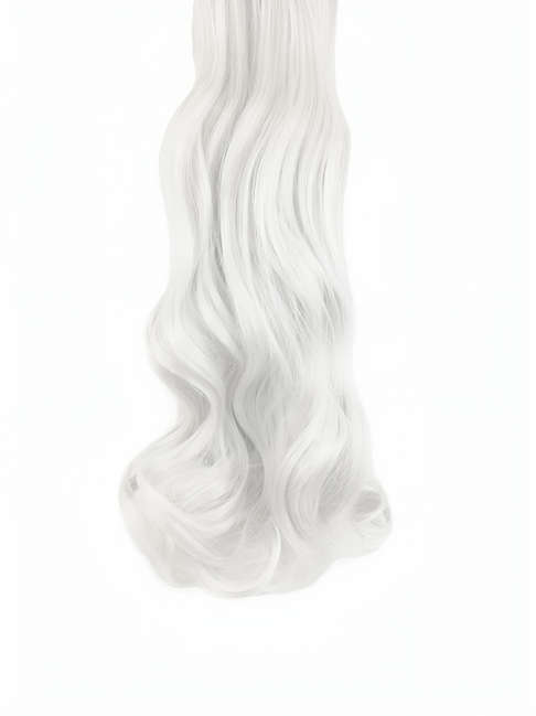 10 Piece Wavy Long 55-60cm Full Head Clip-on Hair Extensions XXL - 600 Platinum White