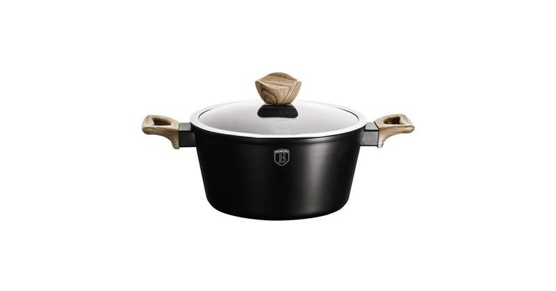 Berlinger Haus -20 cm Marble Coating Metallic Line Casserole- Ebony Maple -(Refurbished)(No Handles)