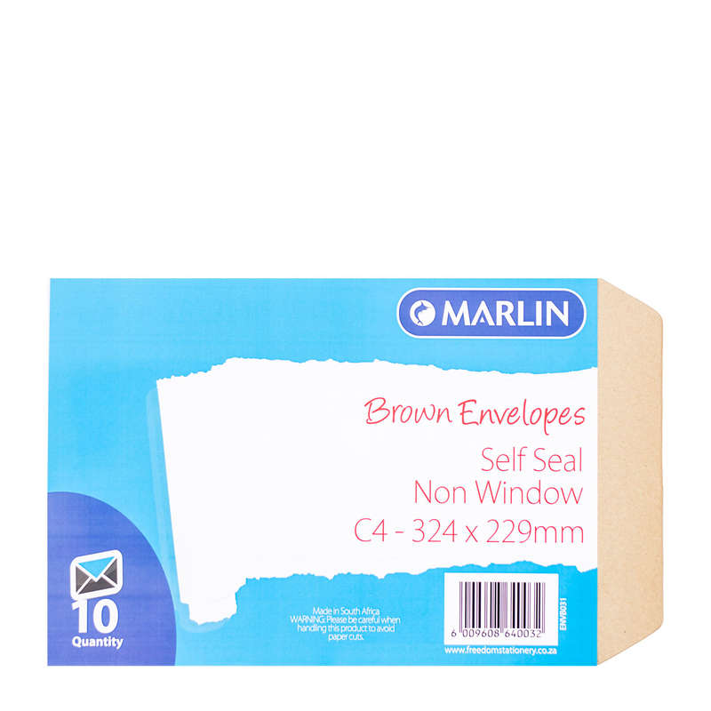 Marlin Envelopes C3 Pocket Brown Simplistick 250's 458 x 324mm