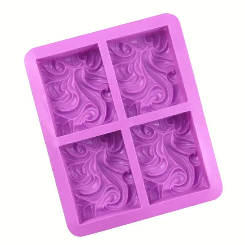 4 Cavity Wave Silicone Soap Mould