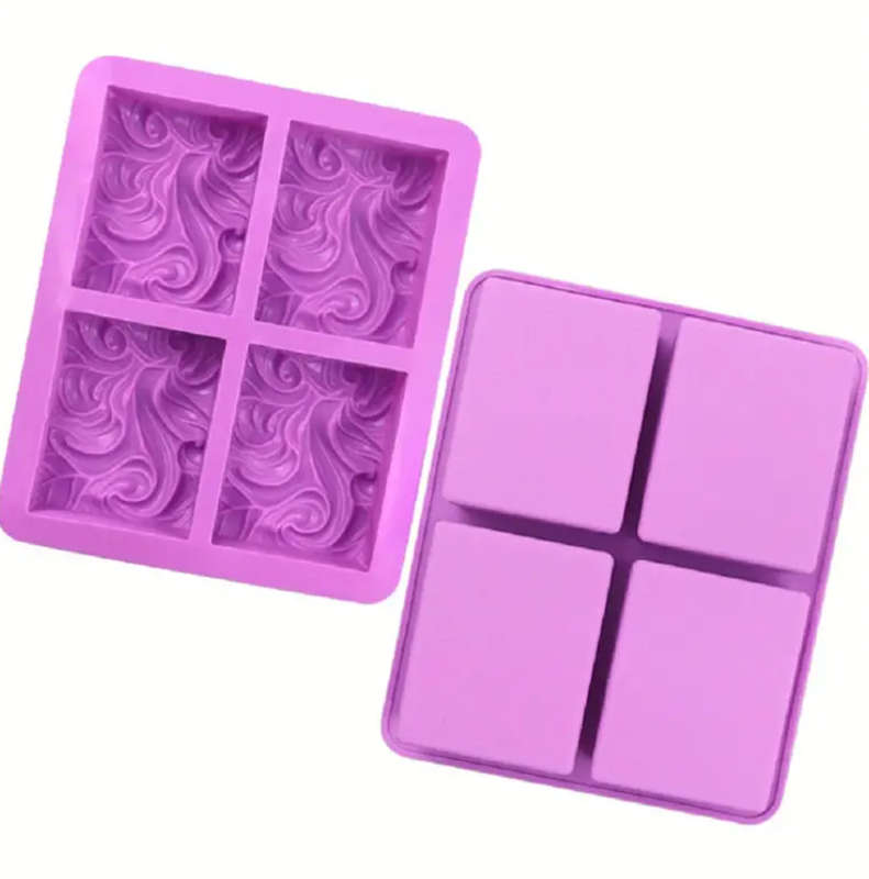 4 Cavity Wave Silicone Soap Mould