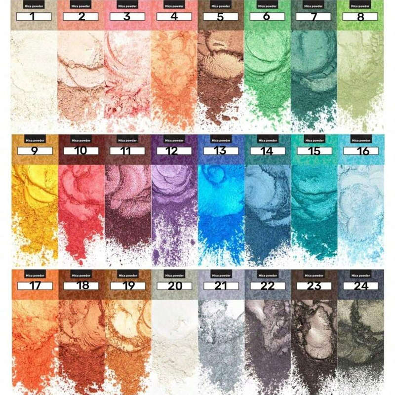 24 Colors Resin Mica Powder - 120g