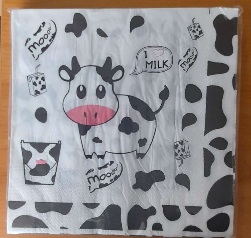Printed Serviettes 20pk - Cow