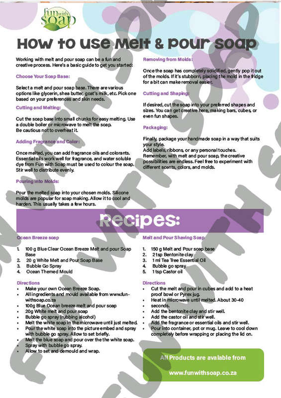 Printed: How to use Melt & Pour Soap with Recipes
