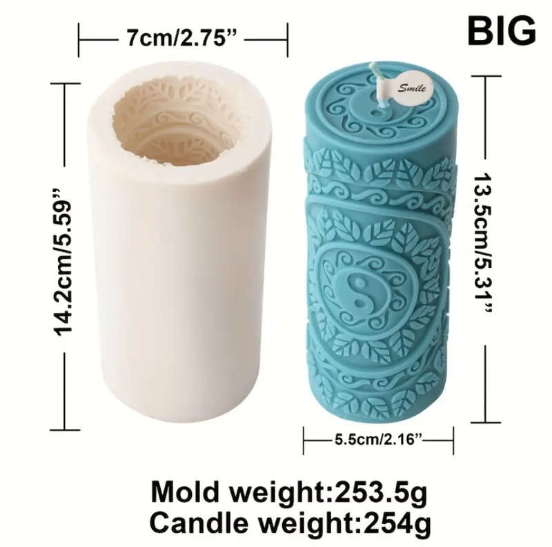 Taiji Ying Yang Cylindrical Mould - 14cm (254g)
