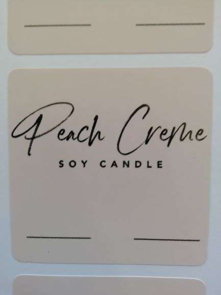 12pcs - Vinyl Stickers - Peach Creme Soy Candle