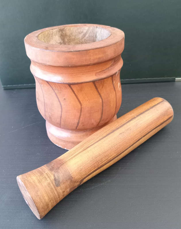 Wooden Mortar and Pestle