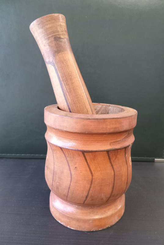 Wooden Mortar and Pestle