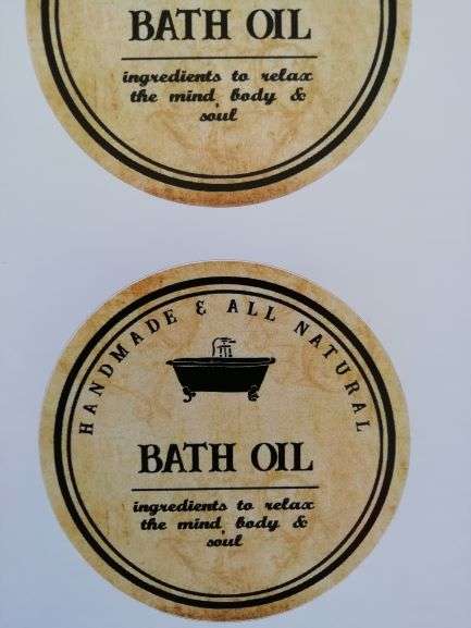 15pcs - Vinyl Stickers - Bath Oil - Antique Style