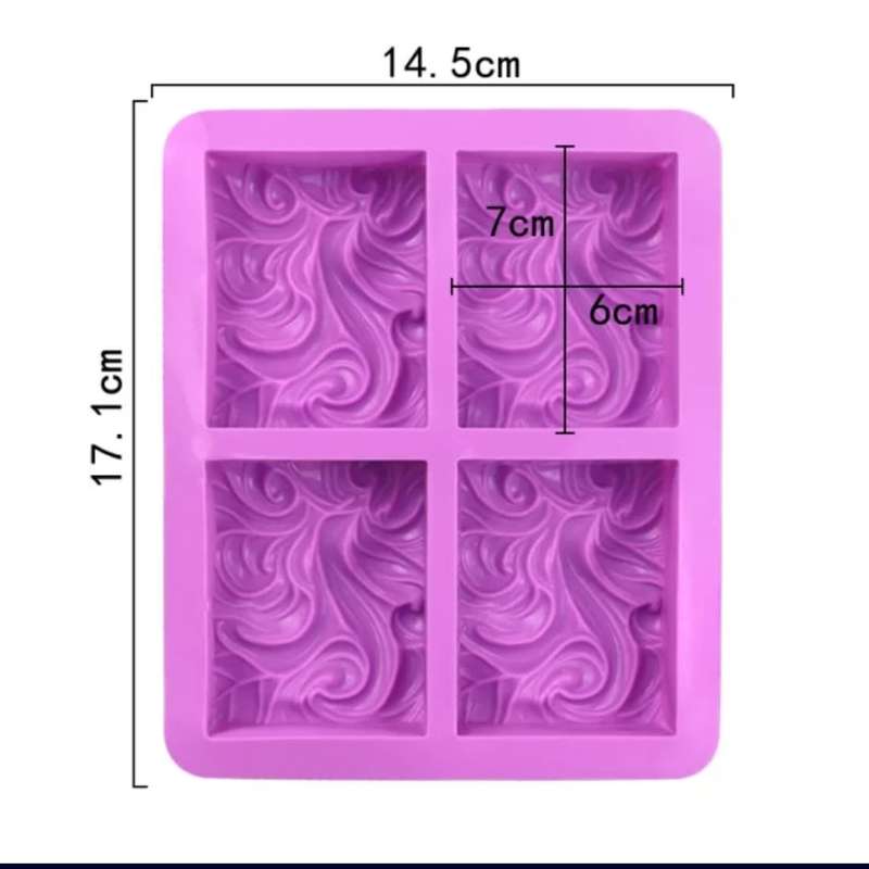 4 Cavity Wave Silicone Soap Mould