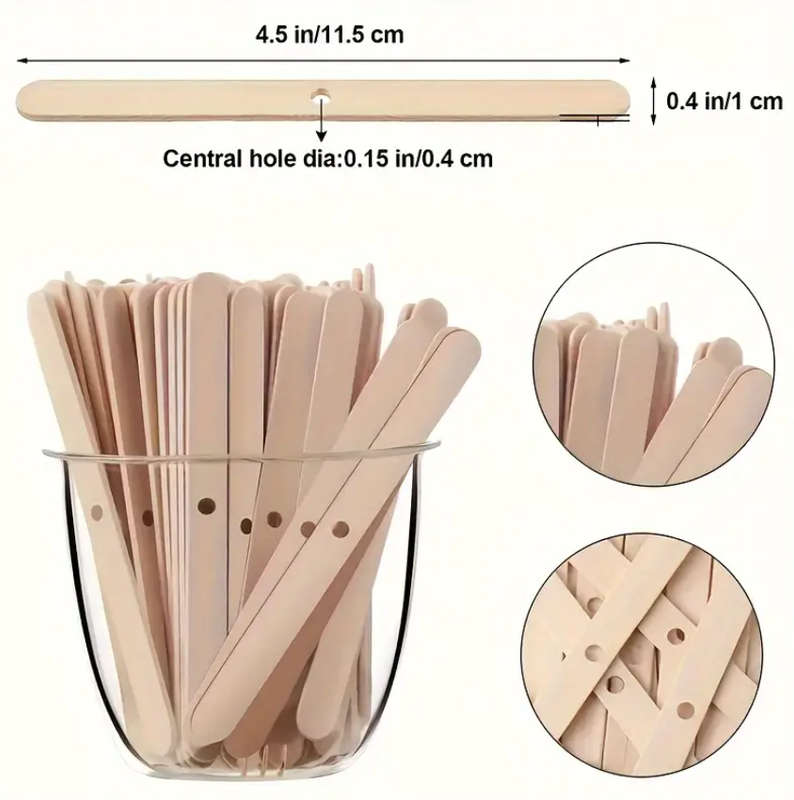 Wooden Candle Wick Holders - 50pcs
