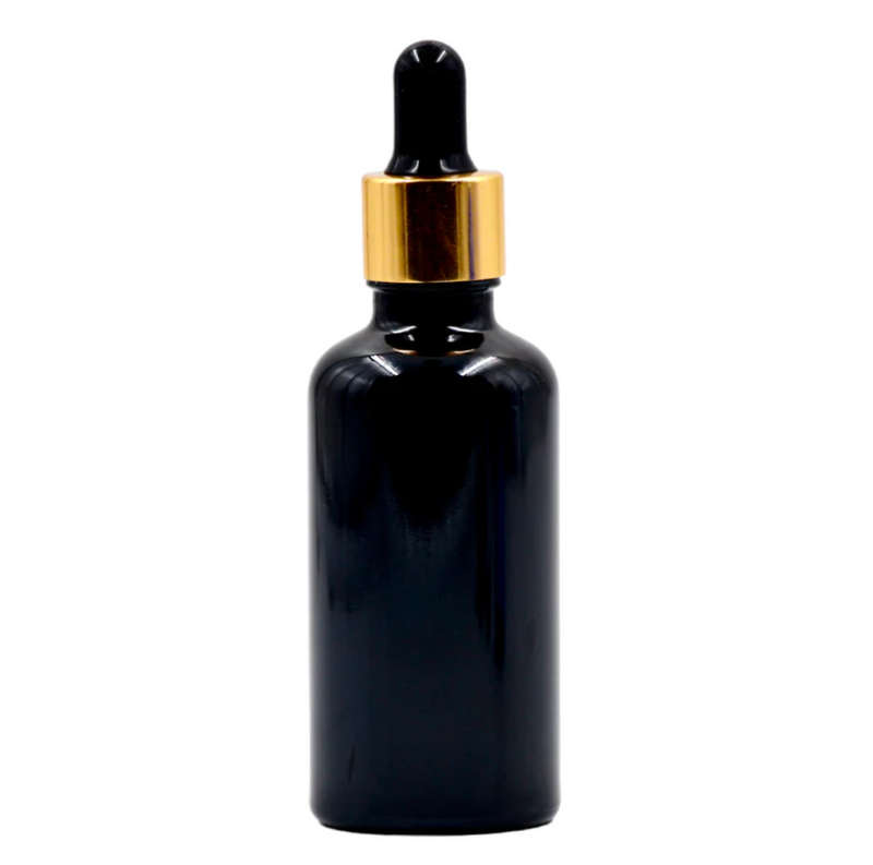 Black & Gold Glass Pipette Bottle - 50ml