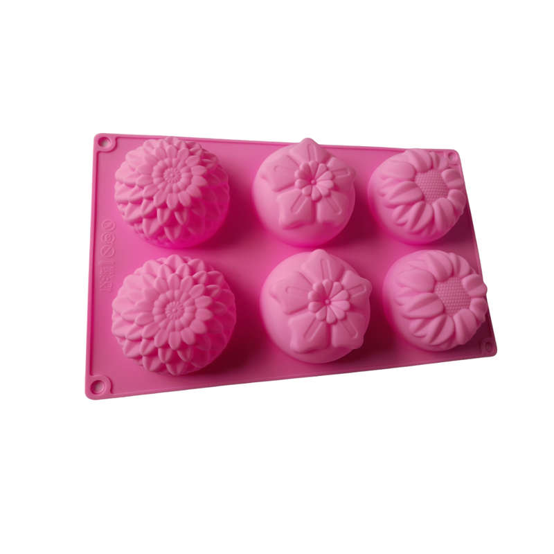 6 Cavity Flower Design Silicone Mould