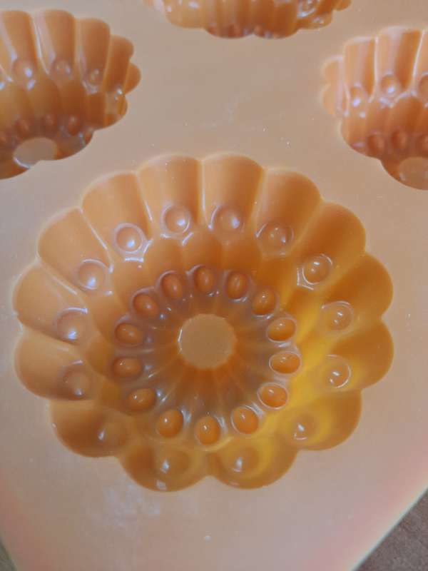 6 Cavity Orange Florals Silicone Mould