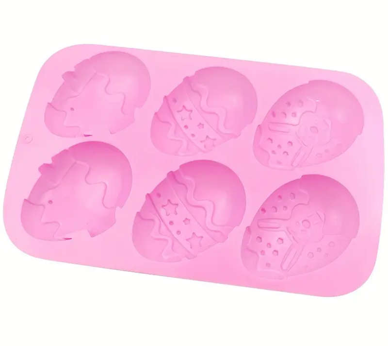 6 Cavity Decorated Easter Egg Silicone Mould