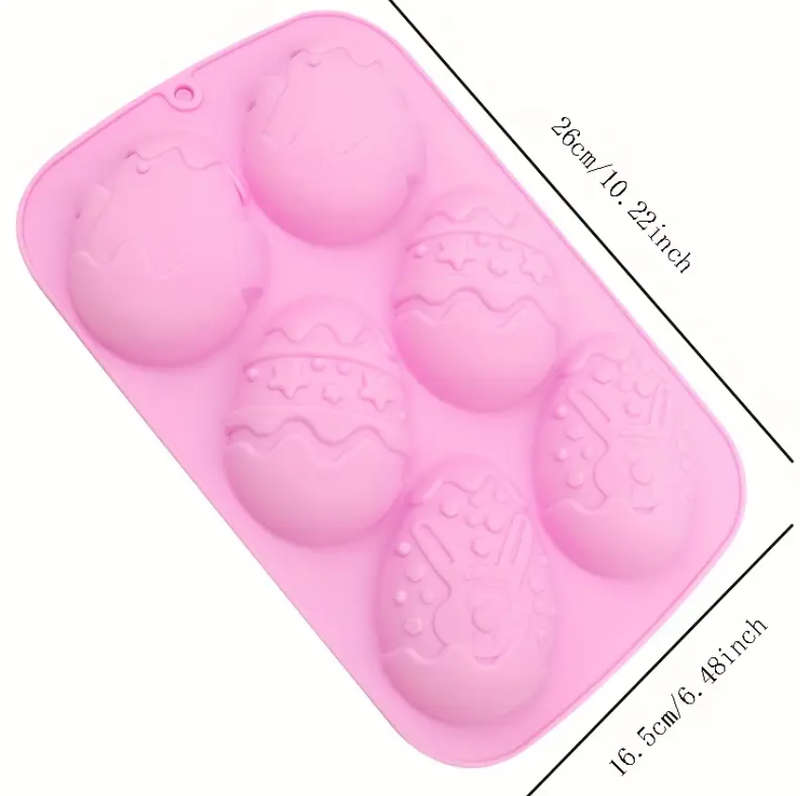 6 Cavity Decorated Easter Egg Silicone Mould