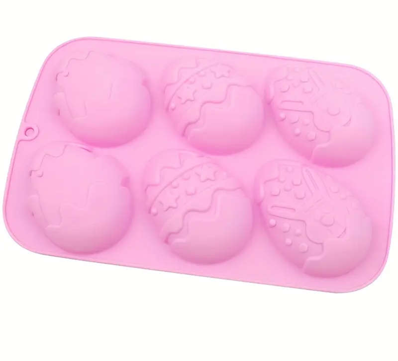 6 Cavity Decorated Easter Egg Silicone Mould