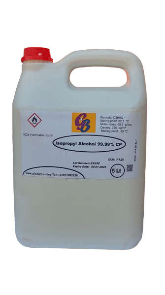 Isopropyl Alcohol (Rubbing Alcohol) 99.99% CP - 5 Lt