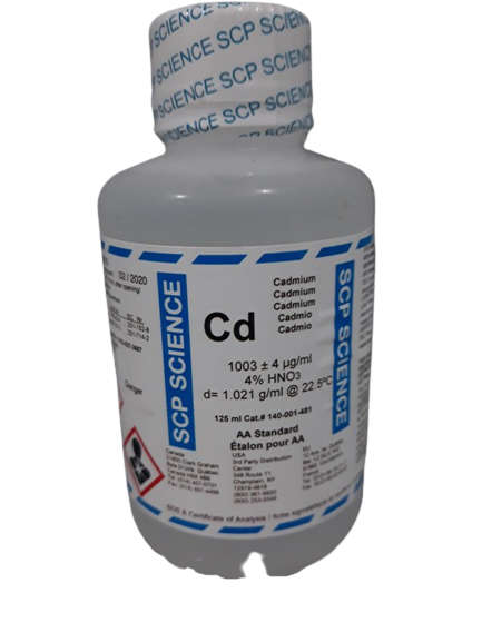 Cadmium AA Standard 1000ppm (in 0.5N HNO3) 500ml