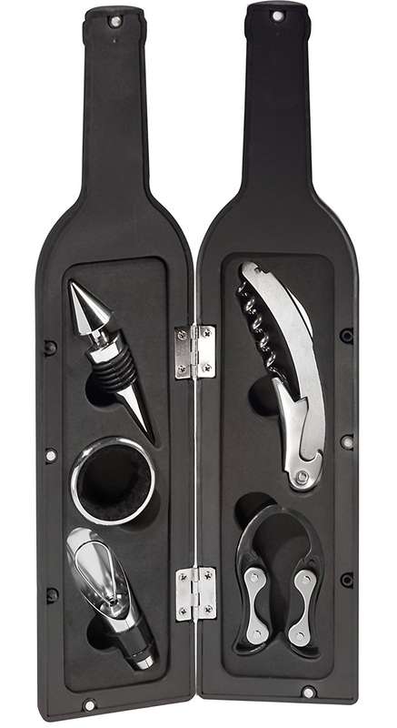 5-Pieces Wine Opener Set Bottle Stopper Drip Ring Wine Pourer Cockscrew Foil Cutter