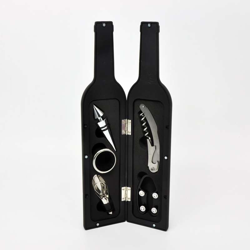 5-Pieces Wine Opener Set Bottle Stopper Drip Ring Wine Pourer Cockscrew Foil Cutter