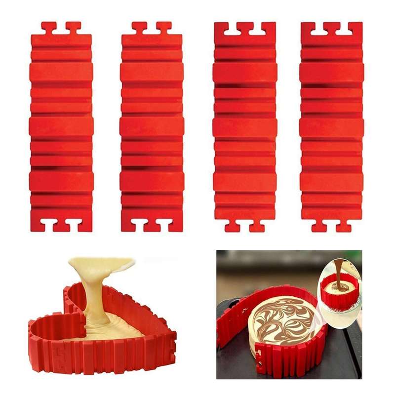 4 Piece Flexible DIY Silicone Cake Mold