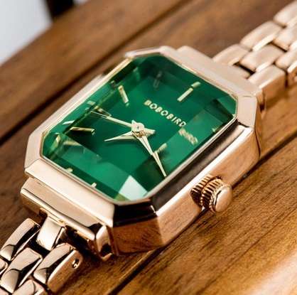 Ladies Stainless Steel Bracelet Watch -Emerald