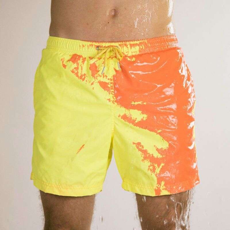 Yellow colour changing swimwear