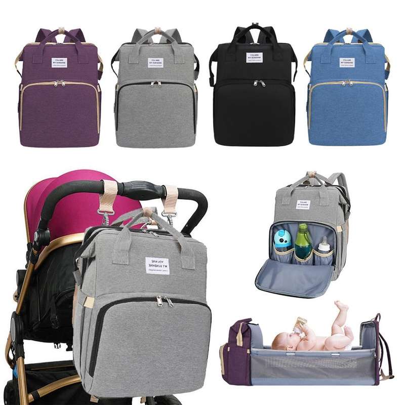 Portable Foldable Baby Bed Backpack Bag - Assorted Colours