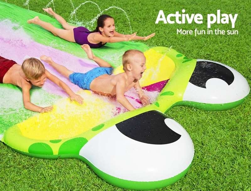 Inflatable Water Slip And Slide Triple Frog