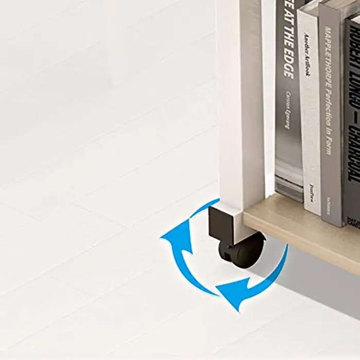 Simple height Adjustable office desk / sofa table with storage shelves
