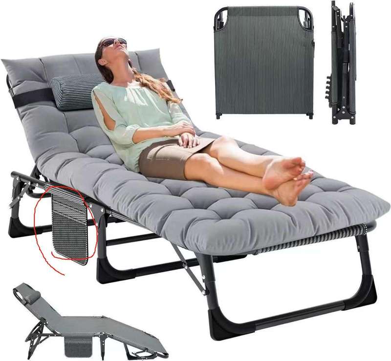 Foldable, Portable Outdoor Metal Camping Chaise Lounge Chair/ Camp Beds.