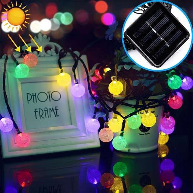 Bubble Ball Outdoor Garden Waterproof  Decoration Solar Lamp String(Colour)