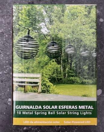 10 Metal Spring Ball Solar String lights