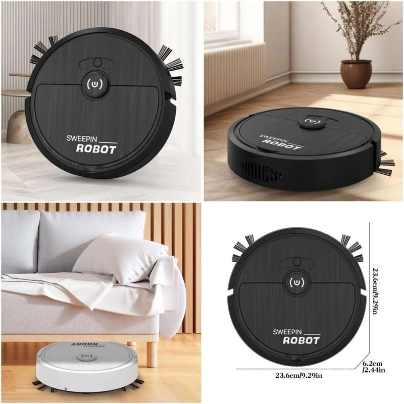 Vacuum Cleaner Black Smart Sweeper Robot.