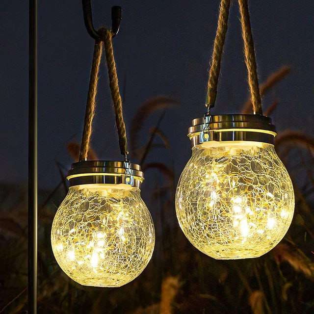 Cracked Jar Solar lights. Outdoor Garden Light