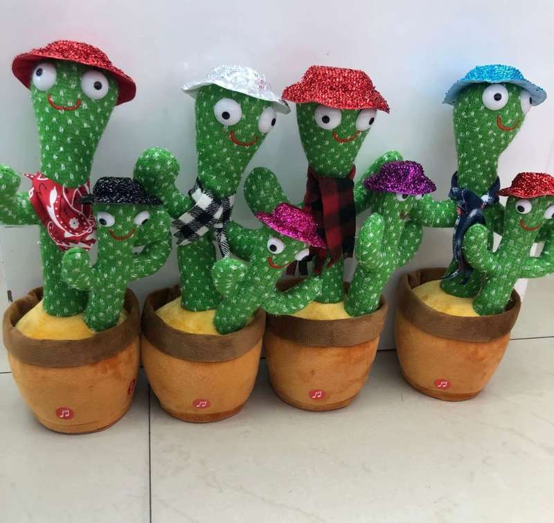 Rechargeable Dancing, Singing and Talking Sound Mimicking Cactus Plus Toy and baby