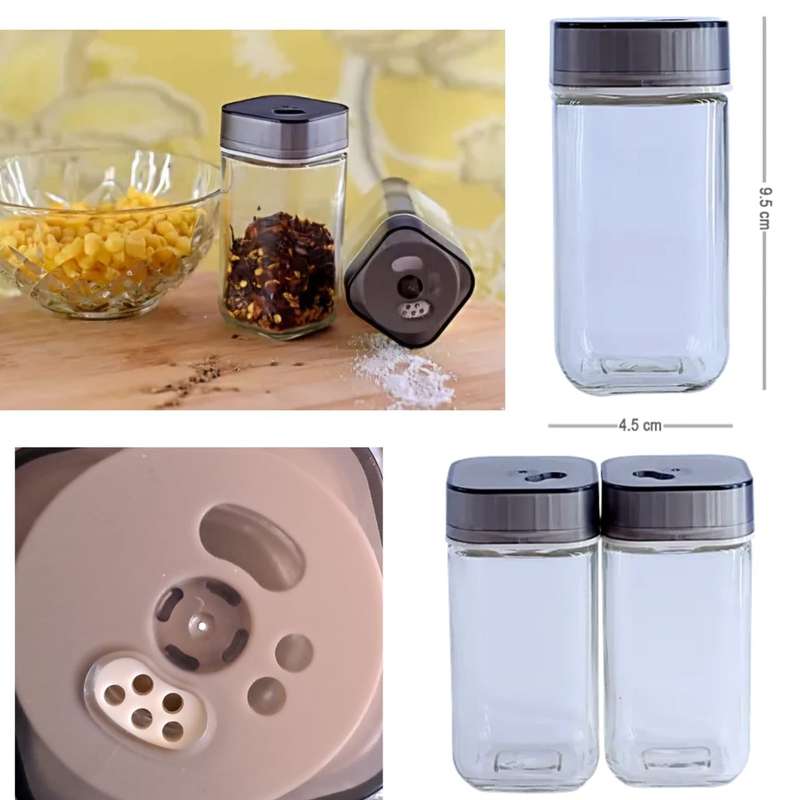 Glass Spice Bottle Set.