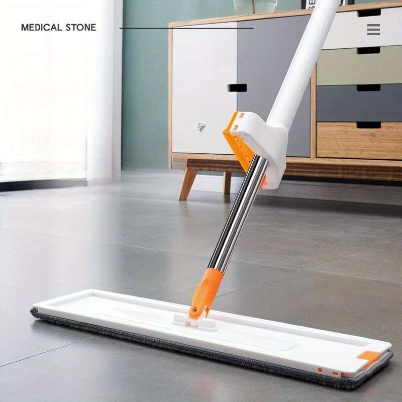 Stainless steel handle flat mop