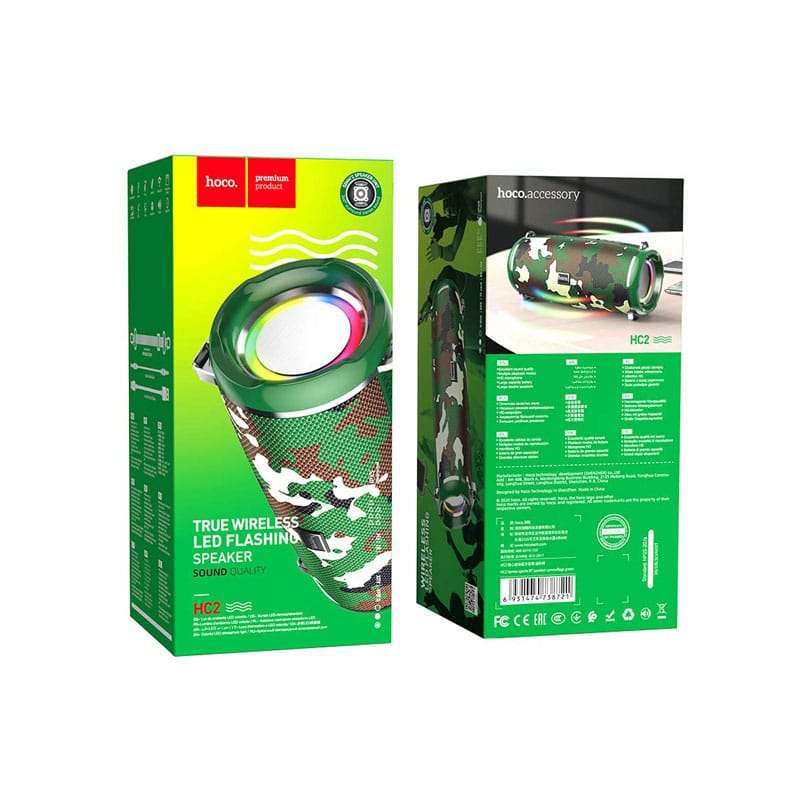 Hoco HC2 True Wireless LED Flashing Speaker (Camo Green)