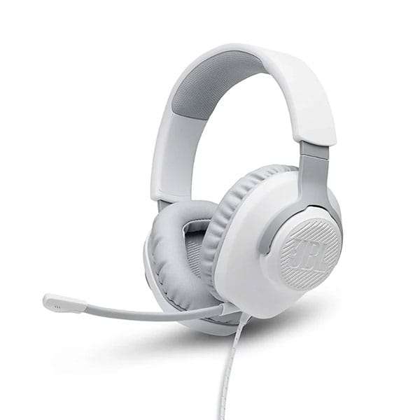 JBL Quantum 100 Wired Over-Ear Gaming Headset With Detachable Mic  White