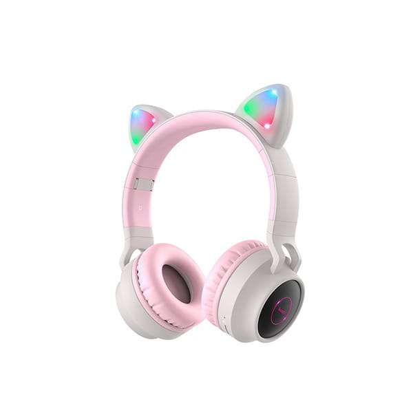 Hoco Cat Ear Wireless Headphones (W27) - Grey / Pink