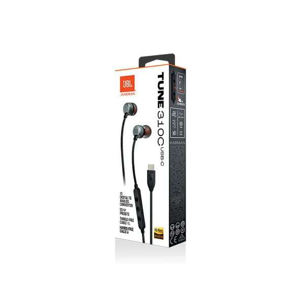 JBL Tune 310C USB Type-C In-Ear Headphones - Black